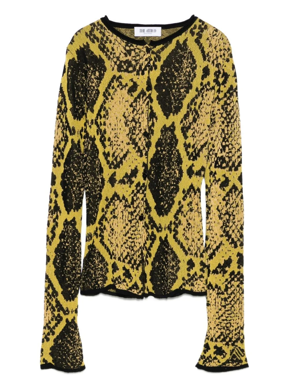 snakeskin-intarsia cardigan - 1