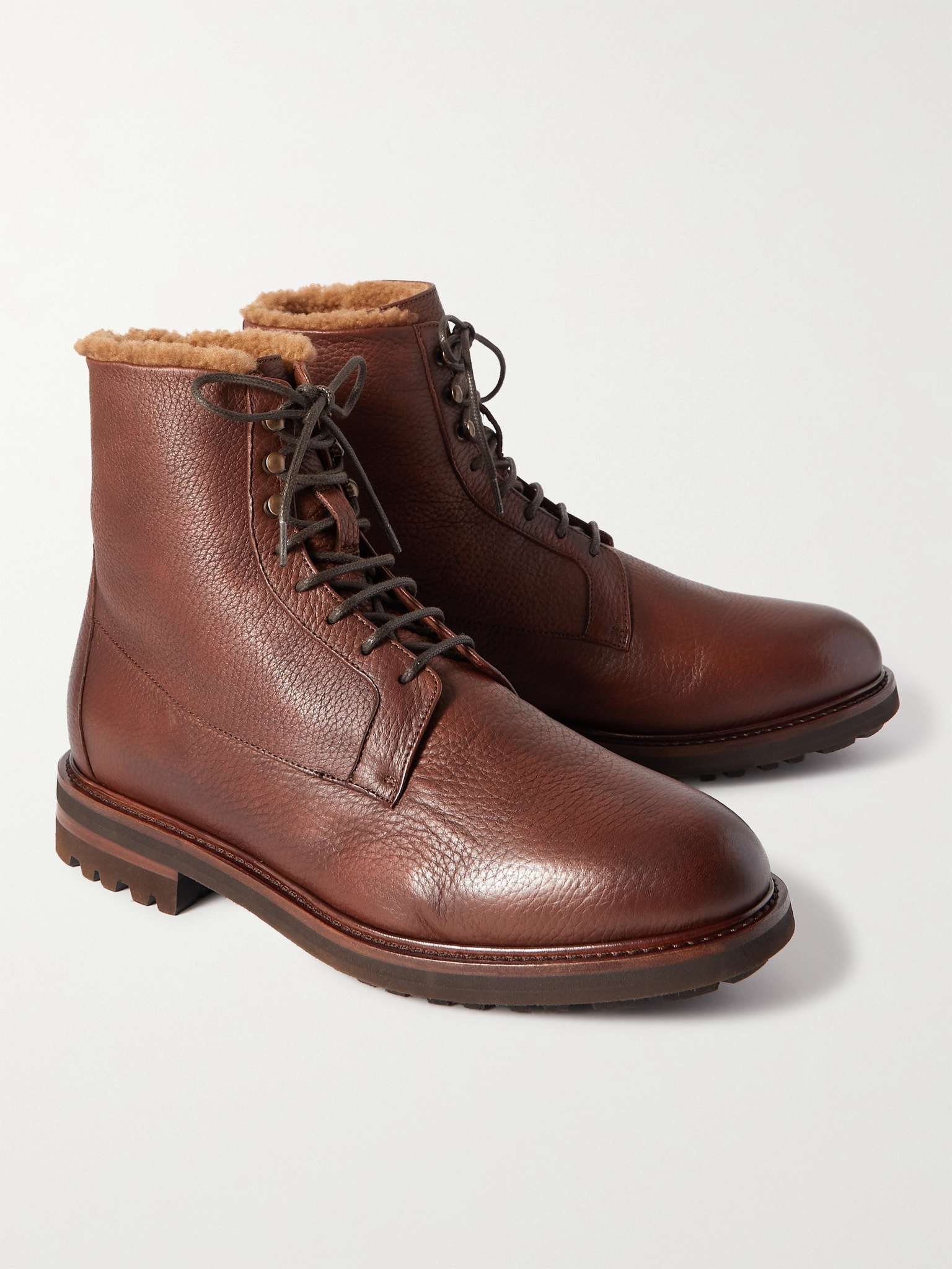 Shearling-Lined Full-Grain Leather Boots - 4