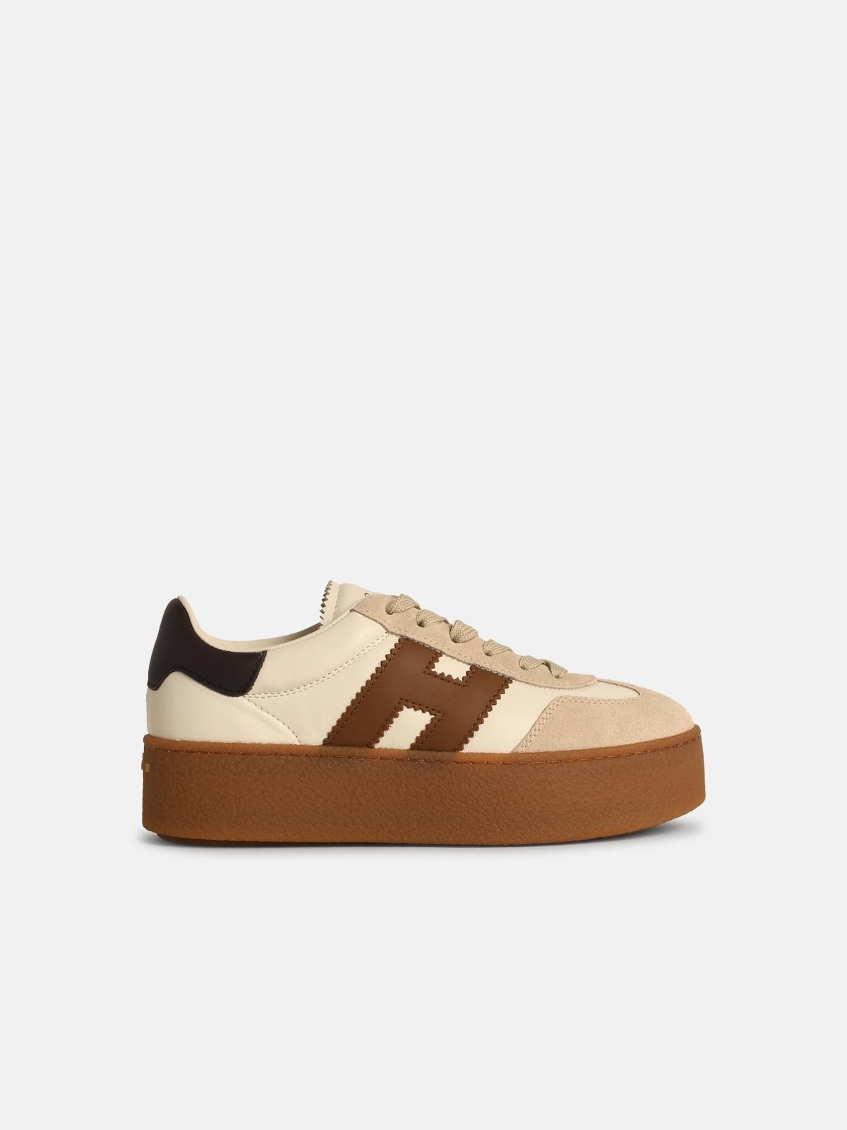 'H698' WHITE LEATHER SNEAKERS - 1
