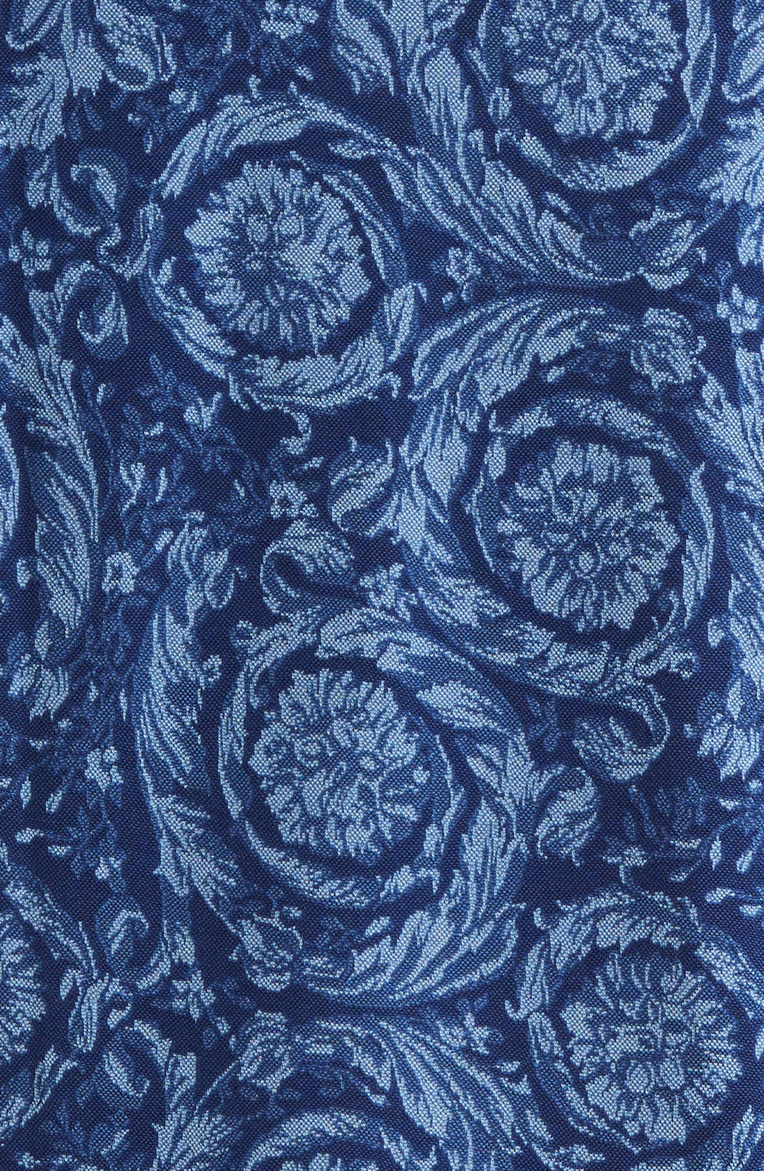 Versace Barocco Jacquard Cotton Piqué Polo in Ink Celeste at Nordstrom - 7