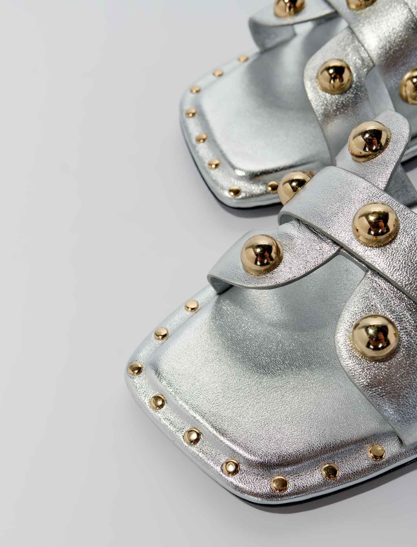 Studded leather mules - 4