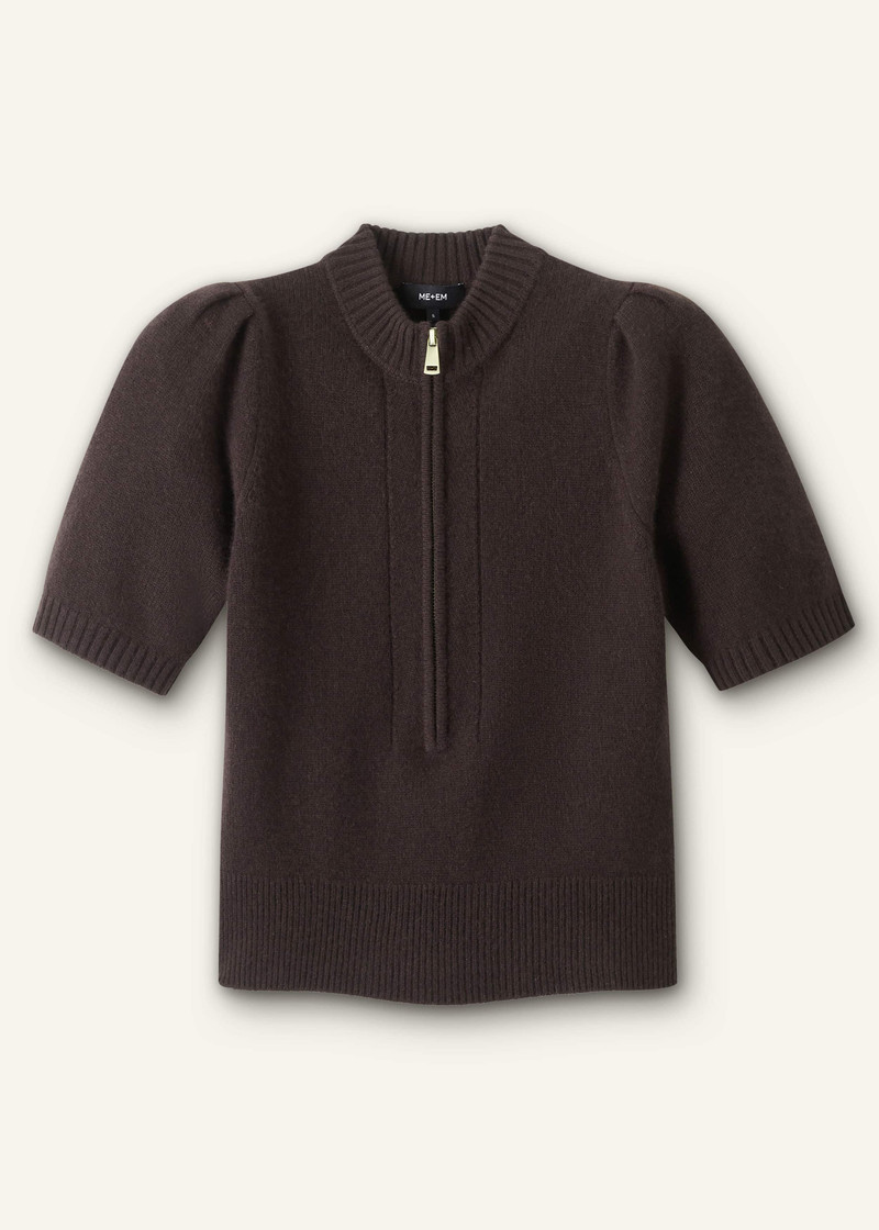 Pouf Sleeve Knit Tee - 1