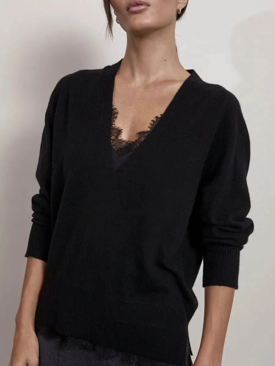 The Lace Vee Looker Pullover - 1