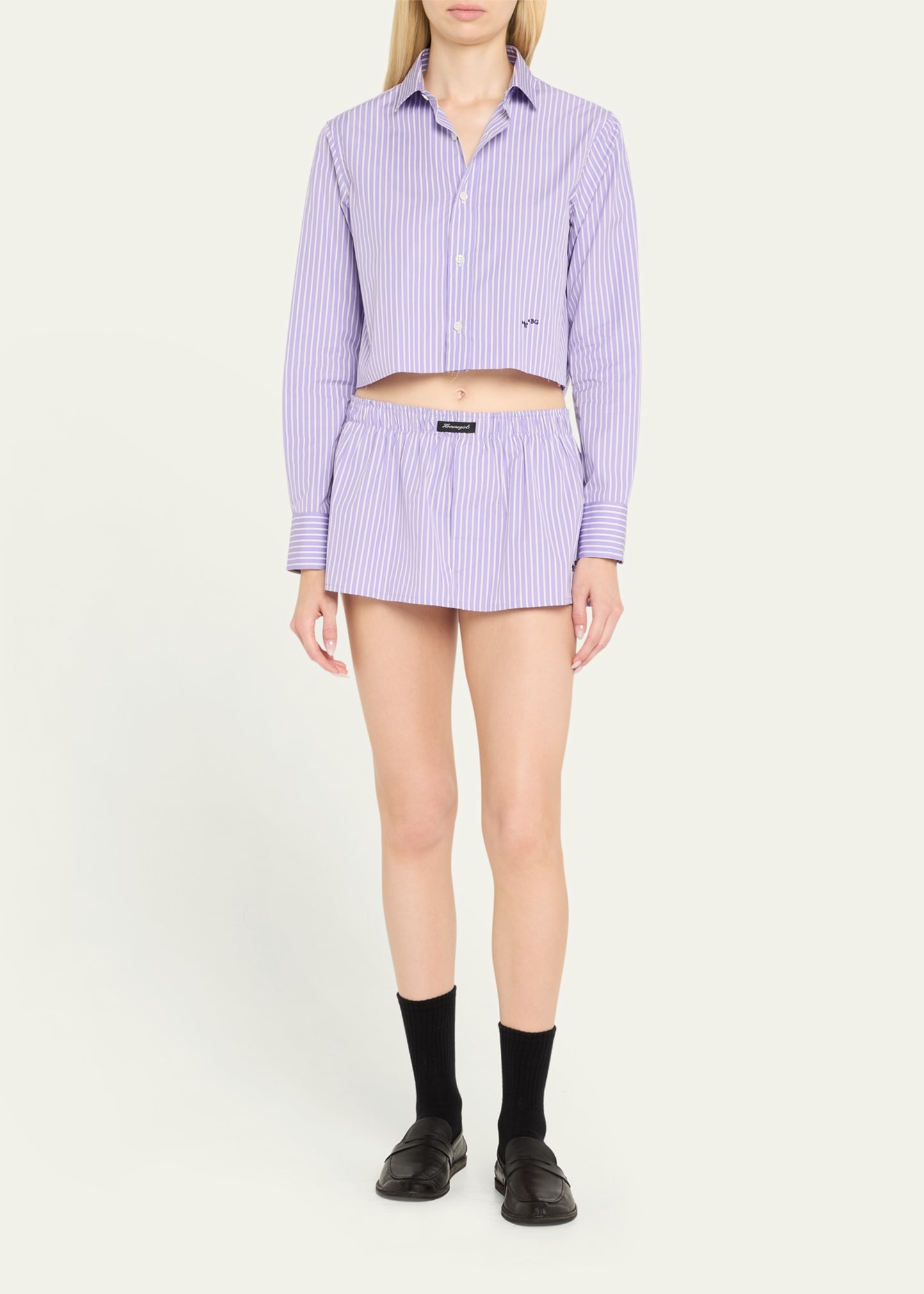 Stripe Cropped Shirt - 2