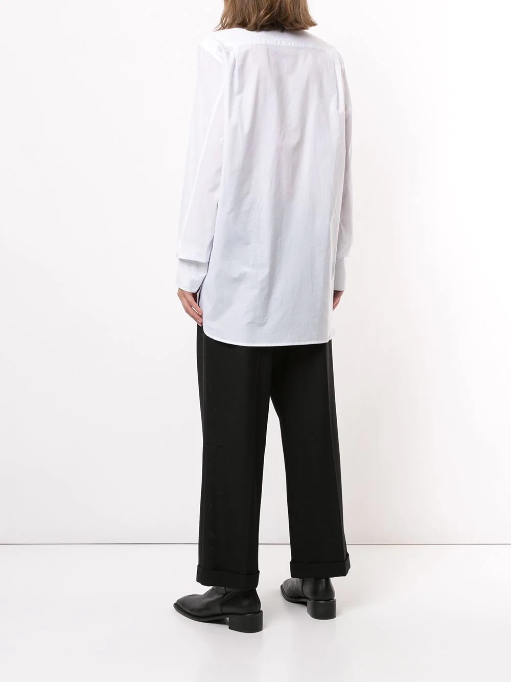 longline tuxedo shirt - 4