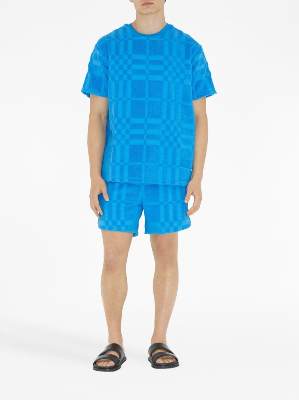 check-pattern above-knee length shorts - 2