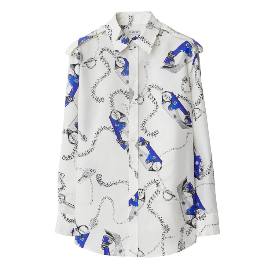 Burberry Knight Hardware-Print Silk Shirt - 5
