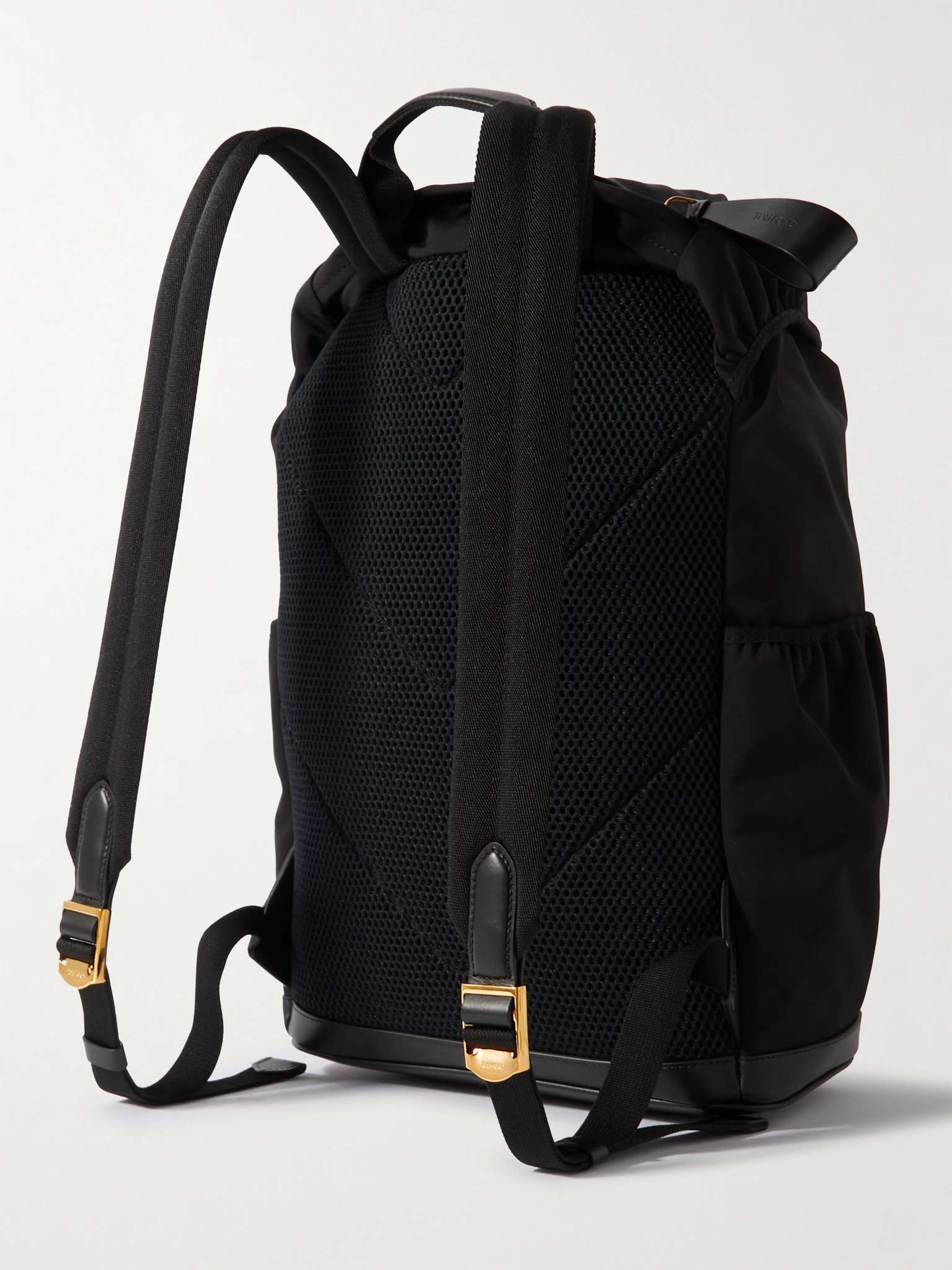 Leather-Trimmed Logo-Appliquèd Nylon Backpack - 4