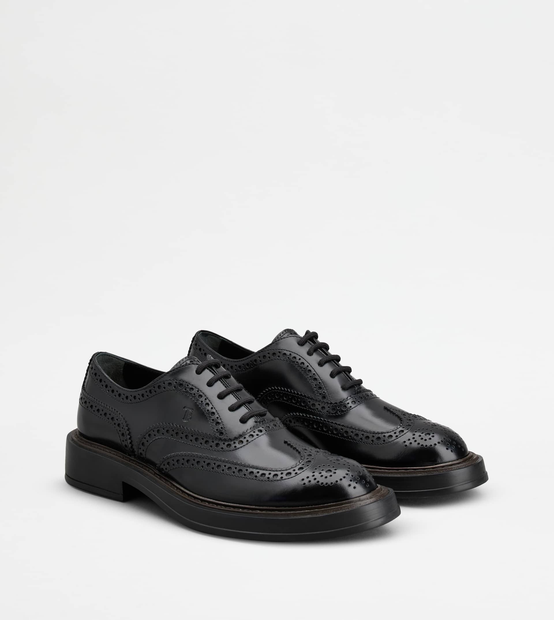 LACE-UPS IN LEATHER - BLACK - 2