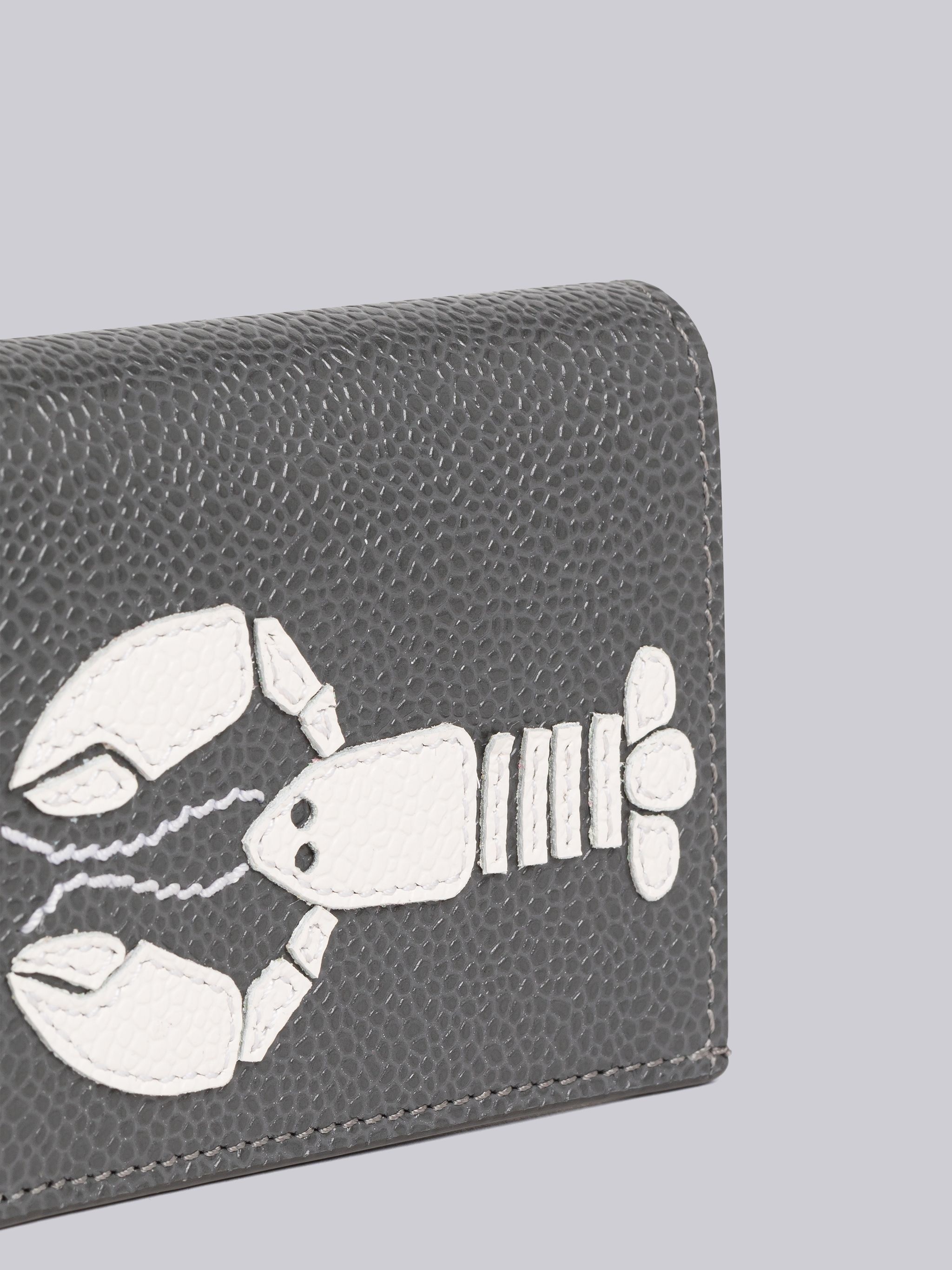 Pebble Grain Leather Lobster Double Card Holder - 2