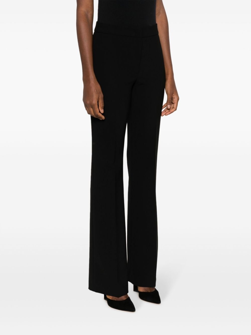 crepe mid-rise flared trousers - 3