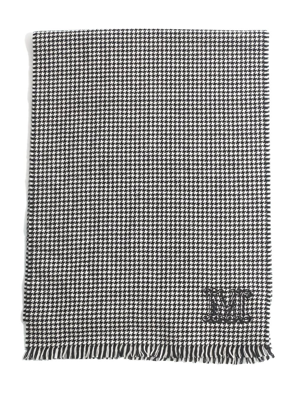 houndstooth fringed scarf - 1