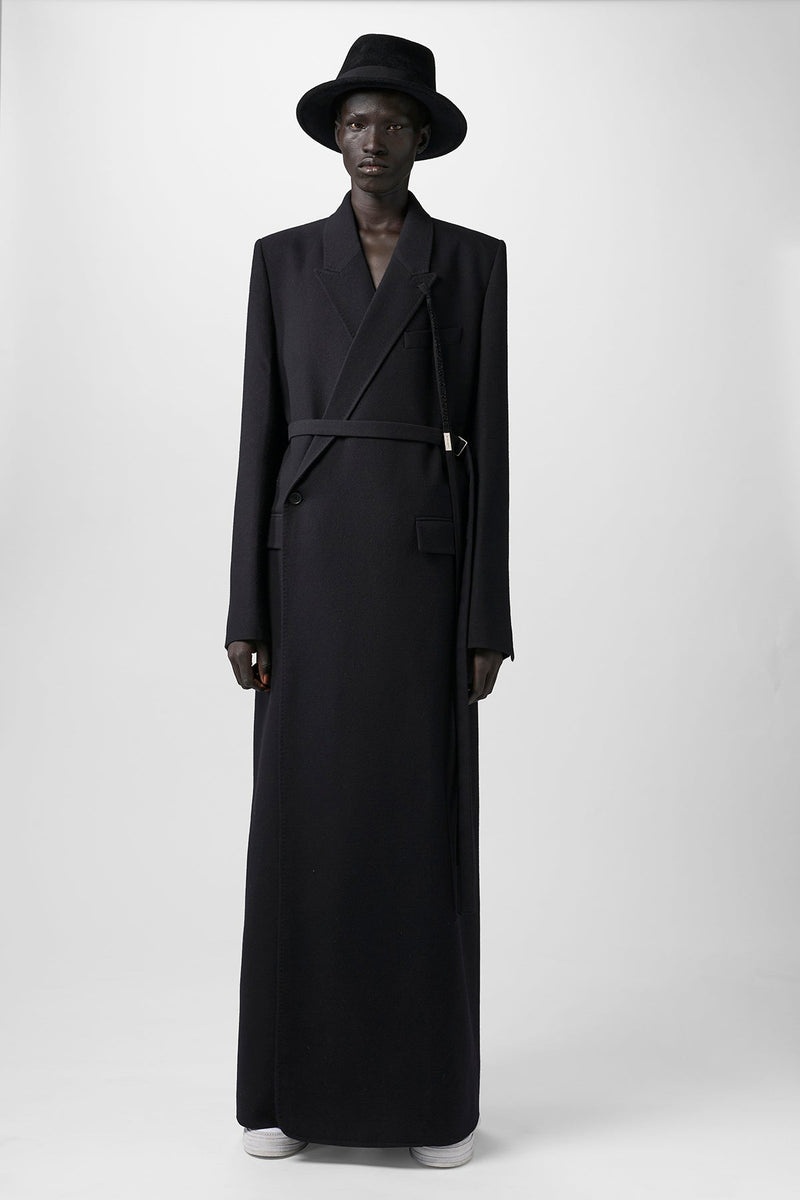 Dimitri Long Comfort Tailored Wrap Coat - 1