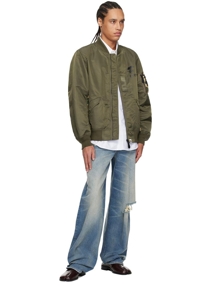 A BATHING APE® Green 1st Camo Bomber Jacket outlook