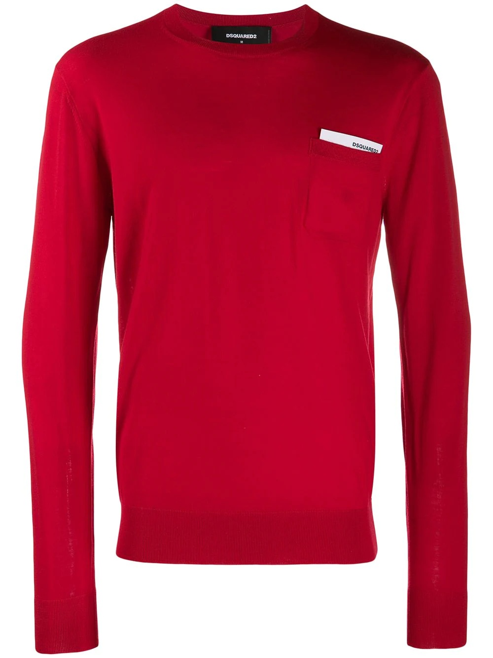 logo pocket chest card jumper - 1