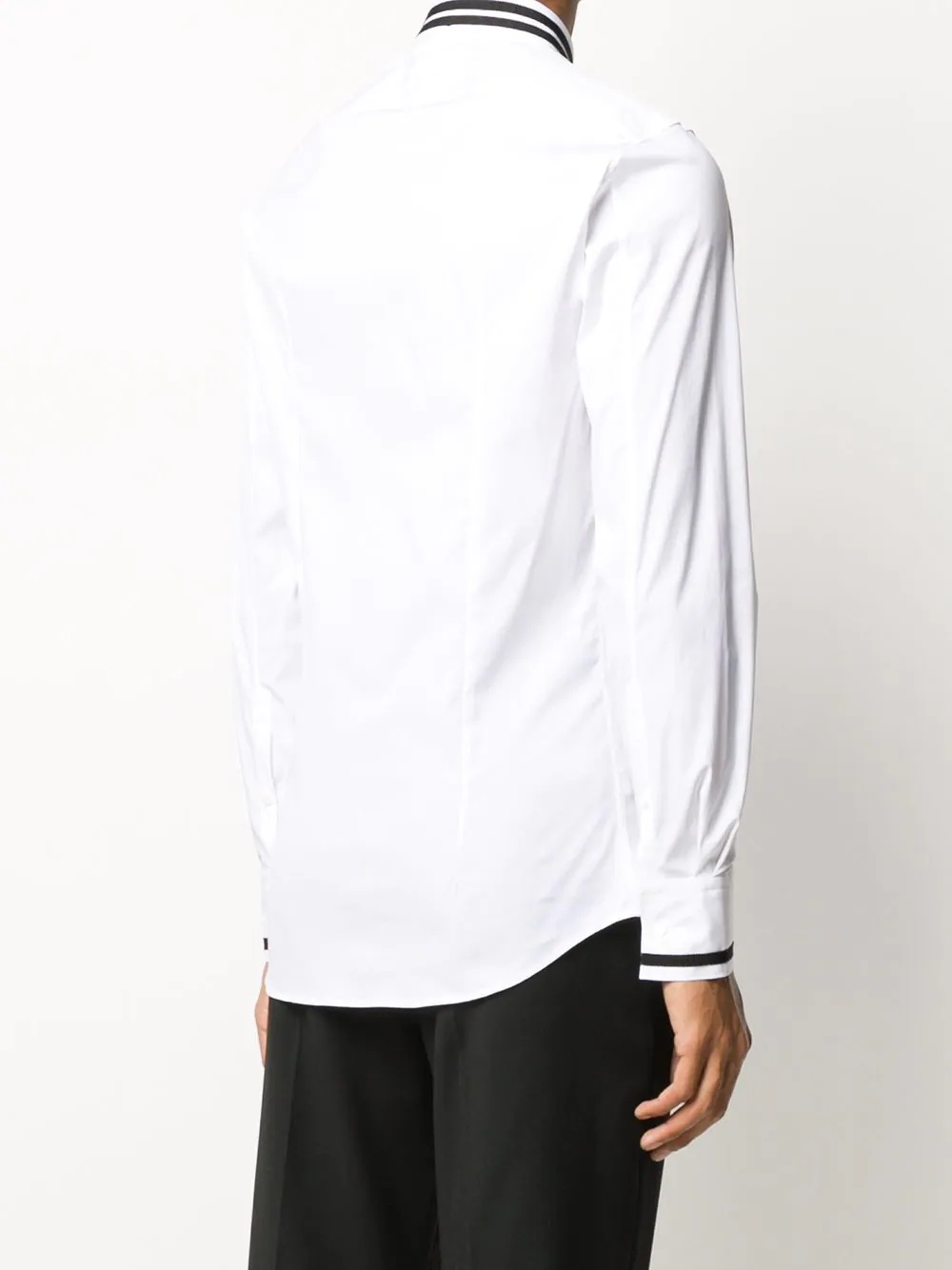 tape collar tuxedo shirt - 4