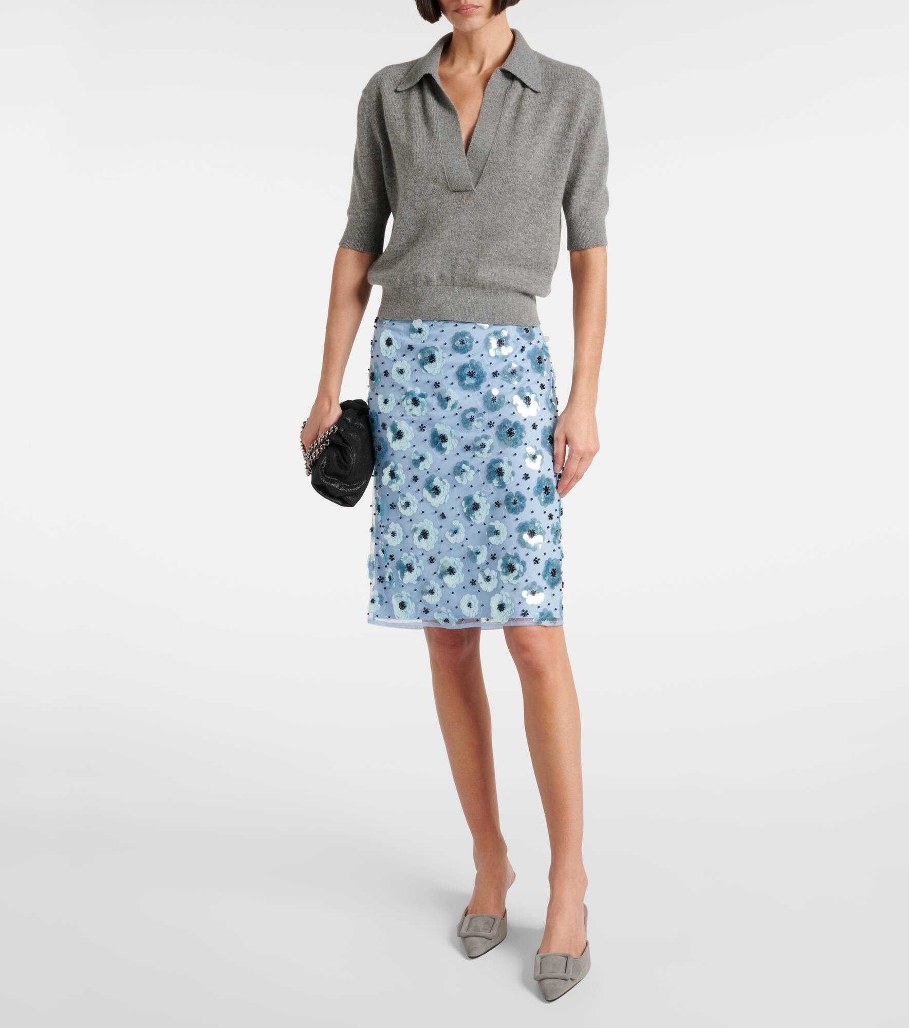 Floral embellished high-rise miniskirt - 2