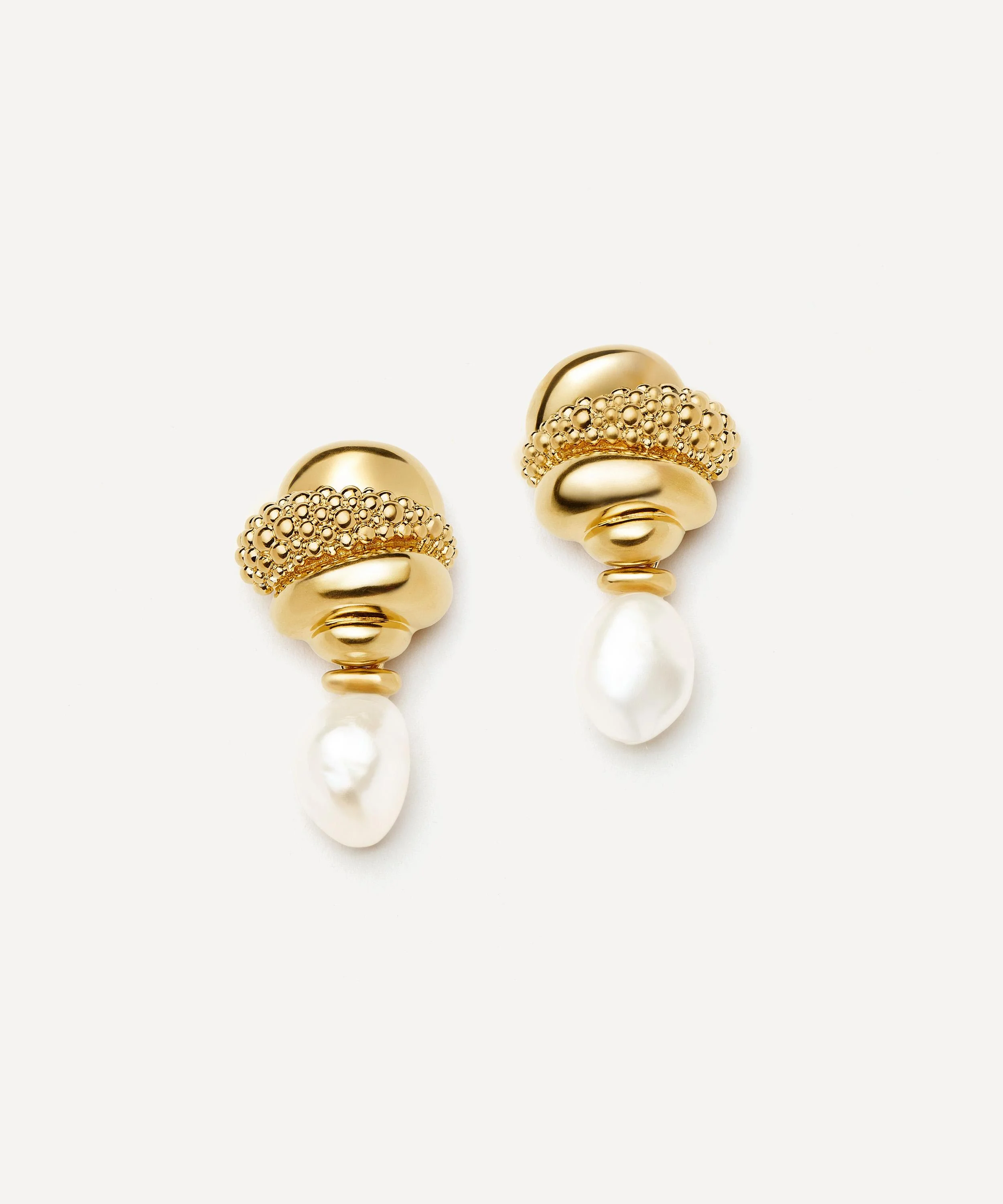 18ct Gold-Plated Baya Pearl Detachable Drop Earrings - 1