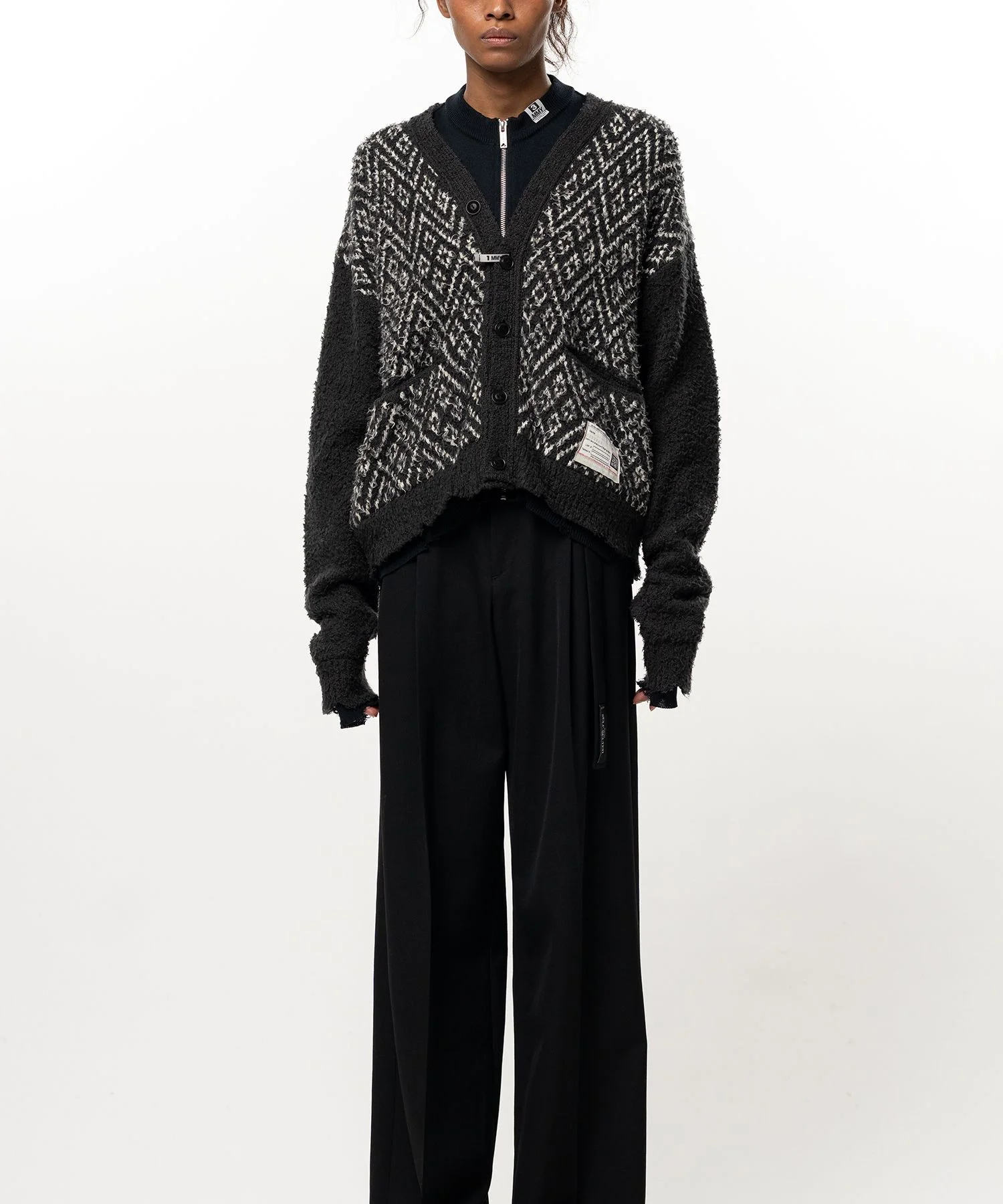 Layered Knit Cardigan - 1