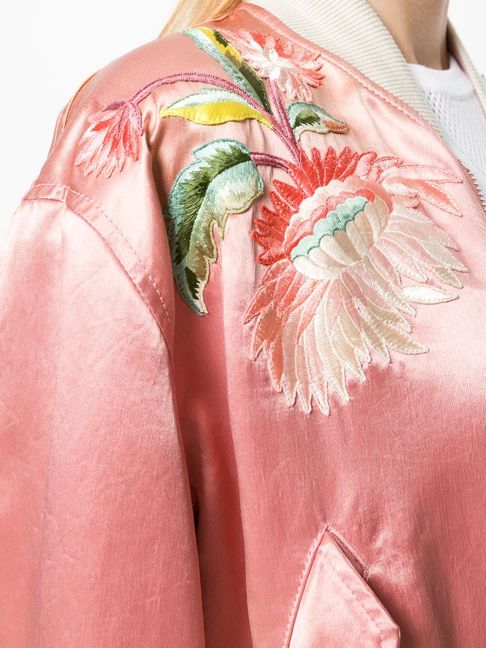 floral embroidered bomber jacket - 5