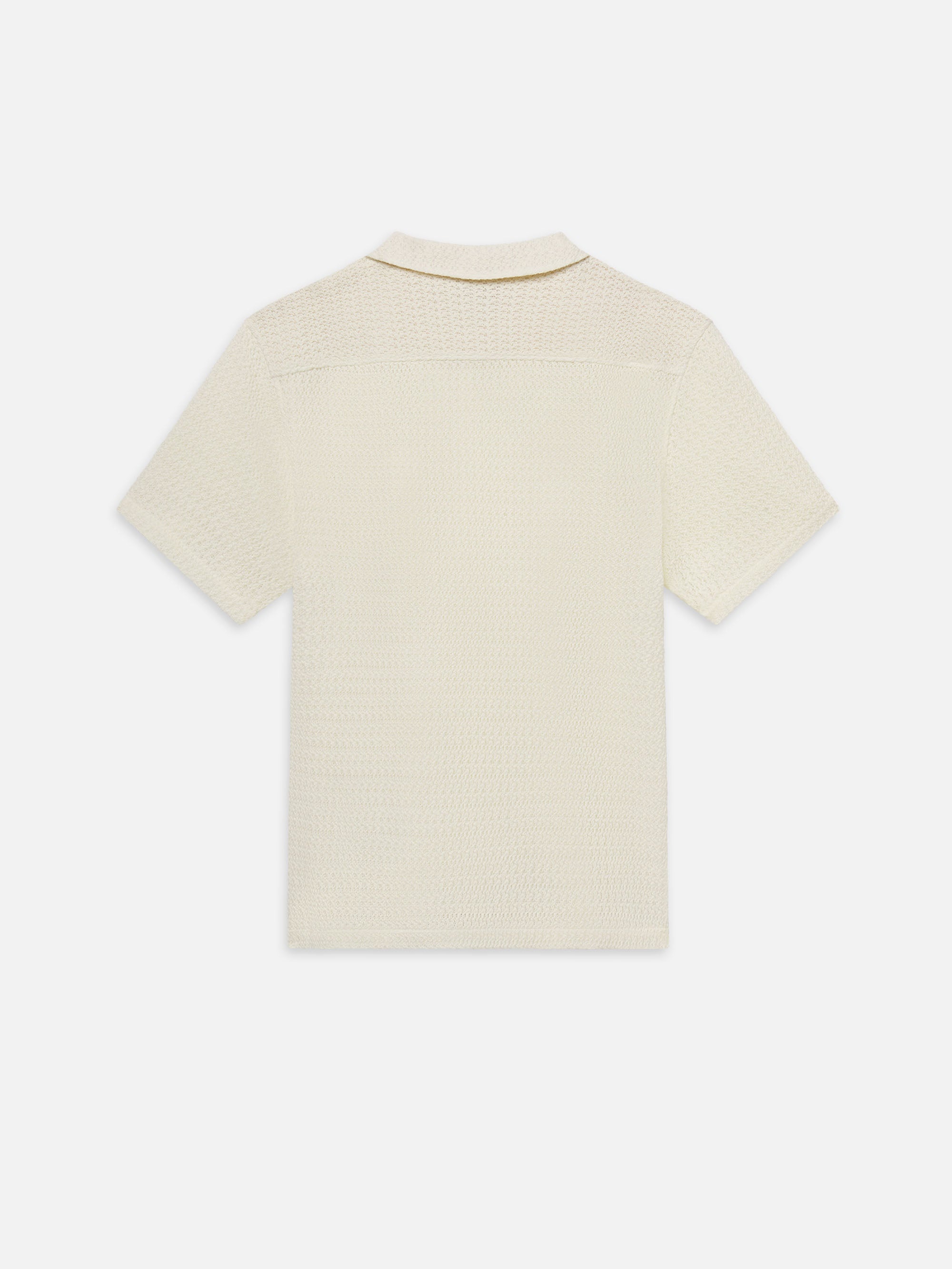 Open Weave Short Sleeve Shirt in Cream - 5