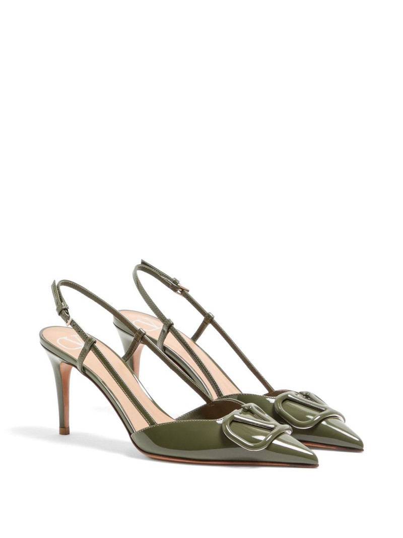 Valentino VLogo Signature patent-leather slingback pumps 80mm outlook