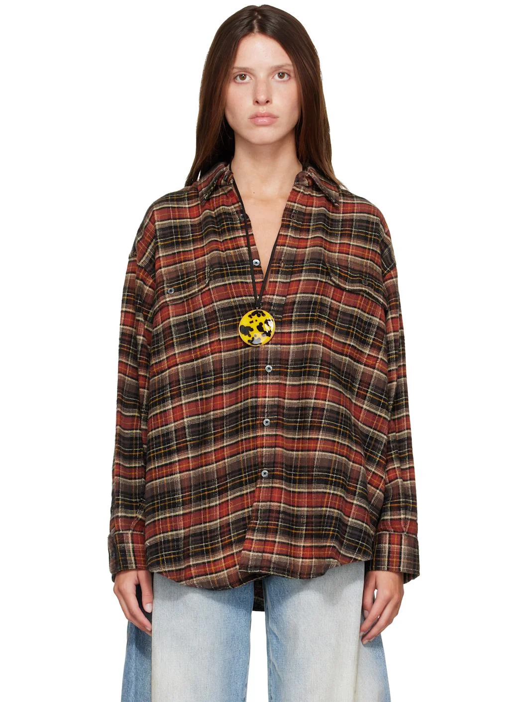 Brown Boyfriend Shirt - 1