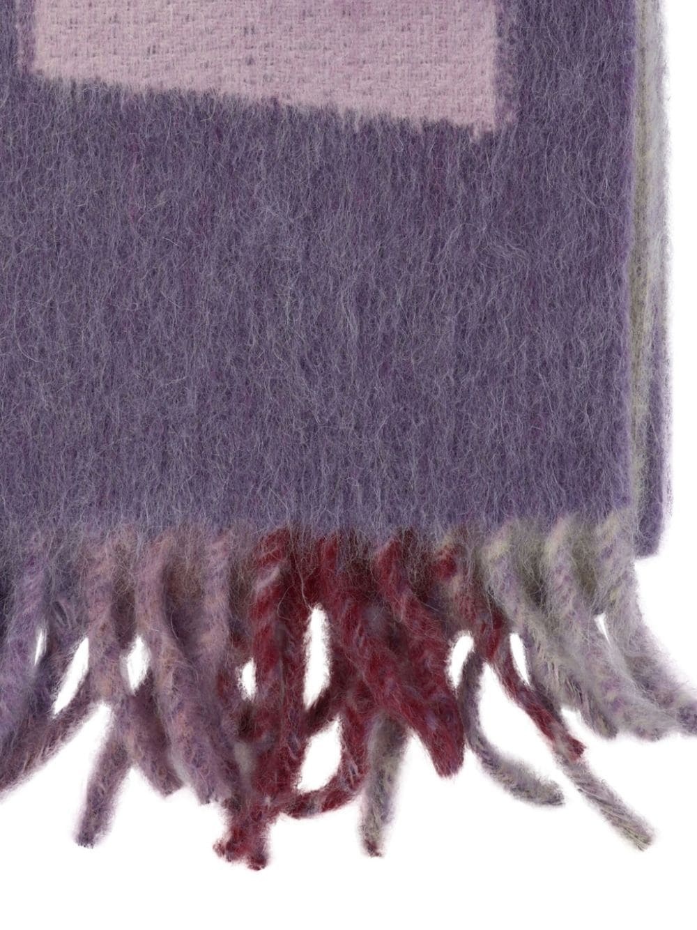 logo-jacquard fringed scarf - 2