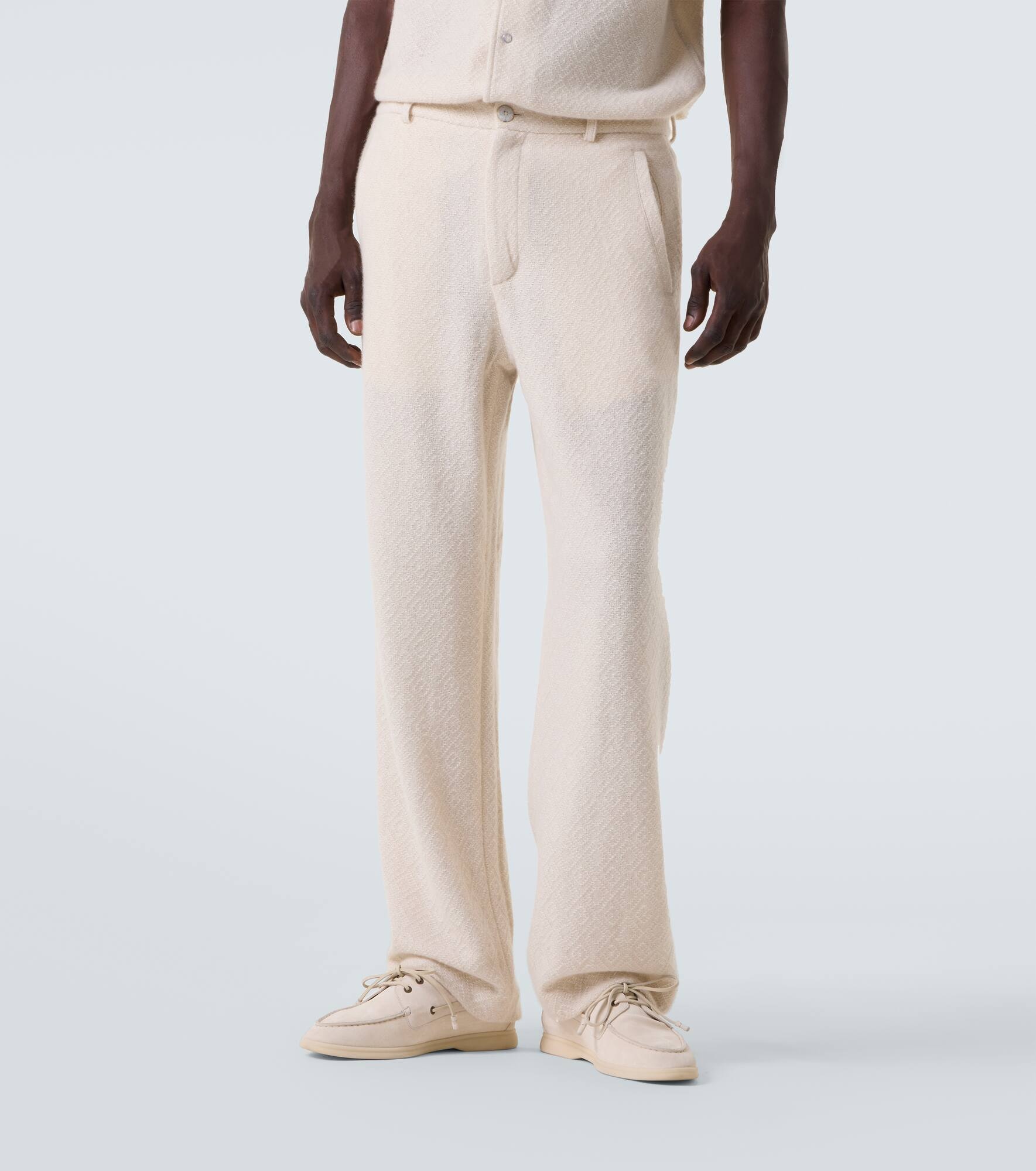 Diamond cashmere straight-leg pants - 3