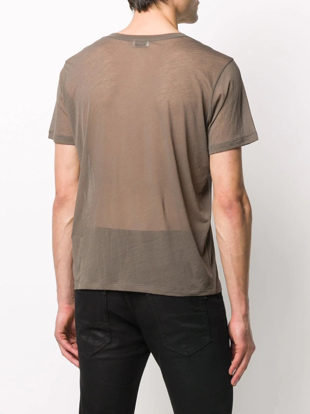 round neck sheer T-shirt - 4