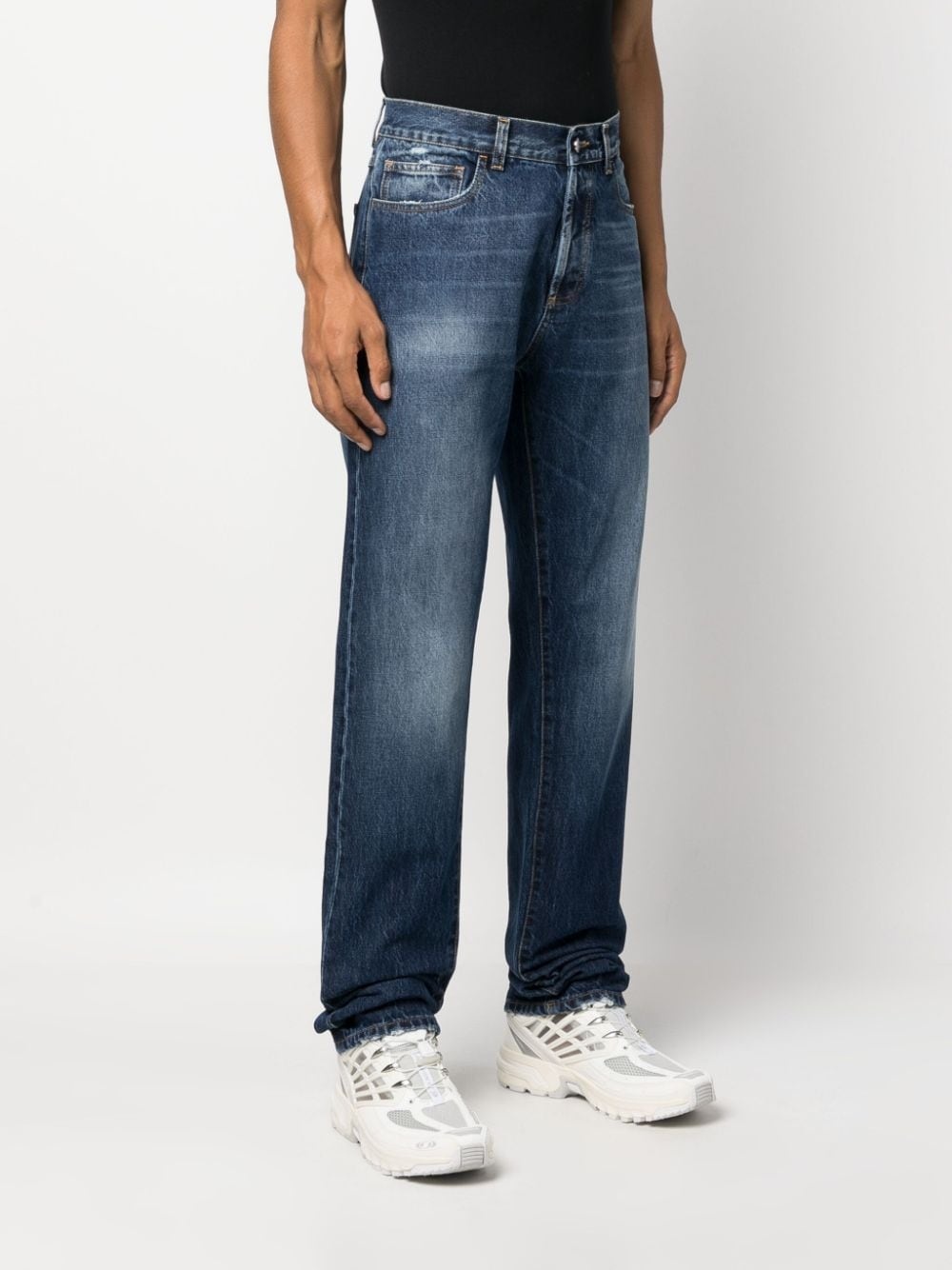 vintage-wash straight-leg jeans - 3