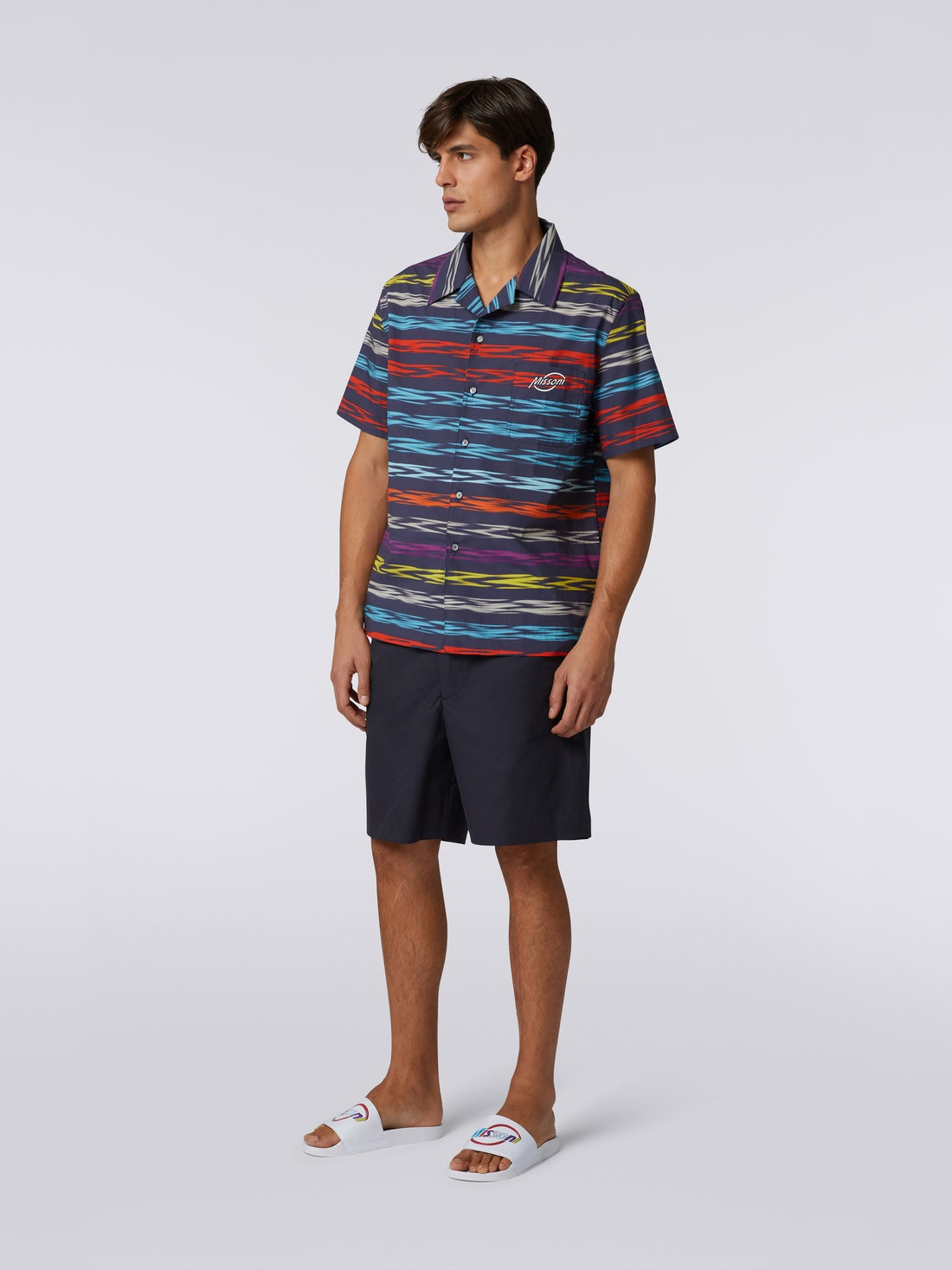 Oversized short-sleeved bowling shirt with logo - 3