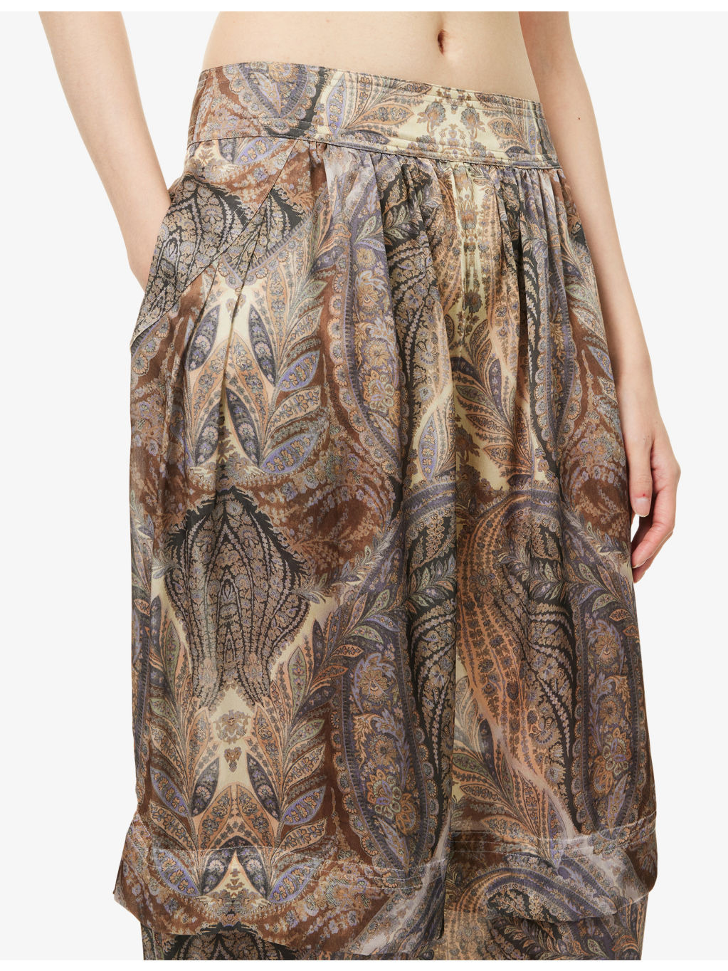 Printed Silk Harem Trousers - 6