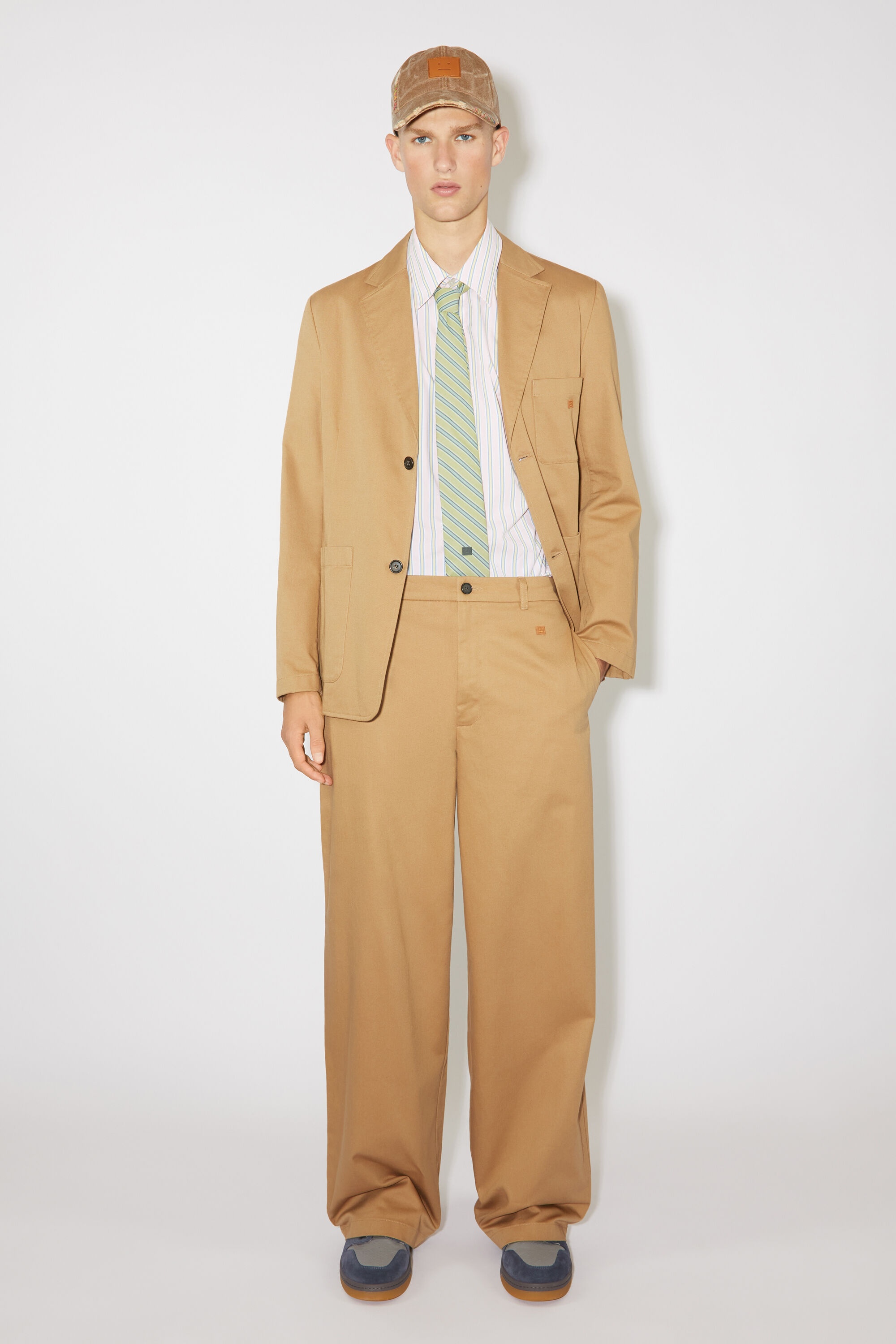 Twill cotton tailored jacket - Camel brown - 2