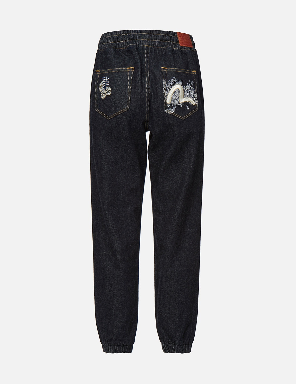 DISCHARGED CHRYSANTHEMUM DENIM JOGGER PANTS - 2