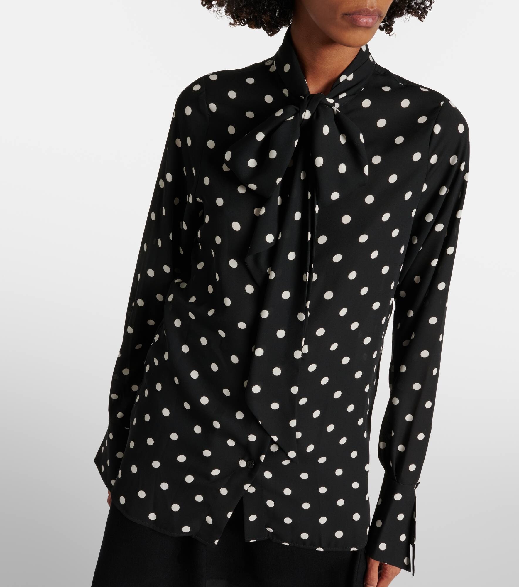 Polka-dot crêpe de chine shirt - 4