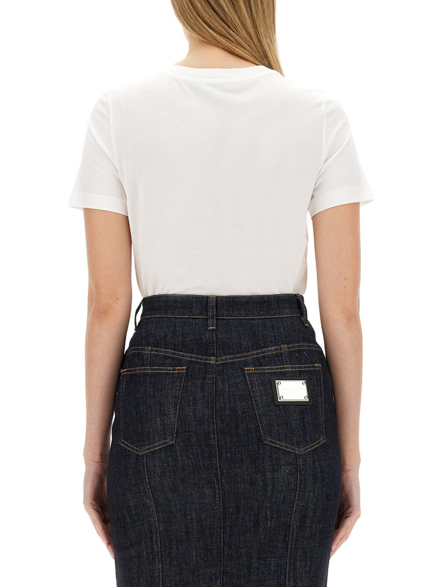 Dolce & Gabbana Women T-Shirt With Logo Patch - 3