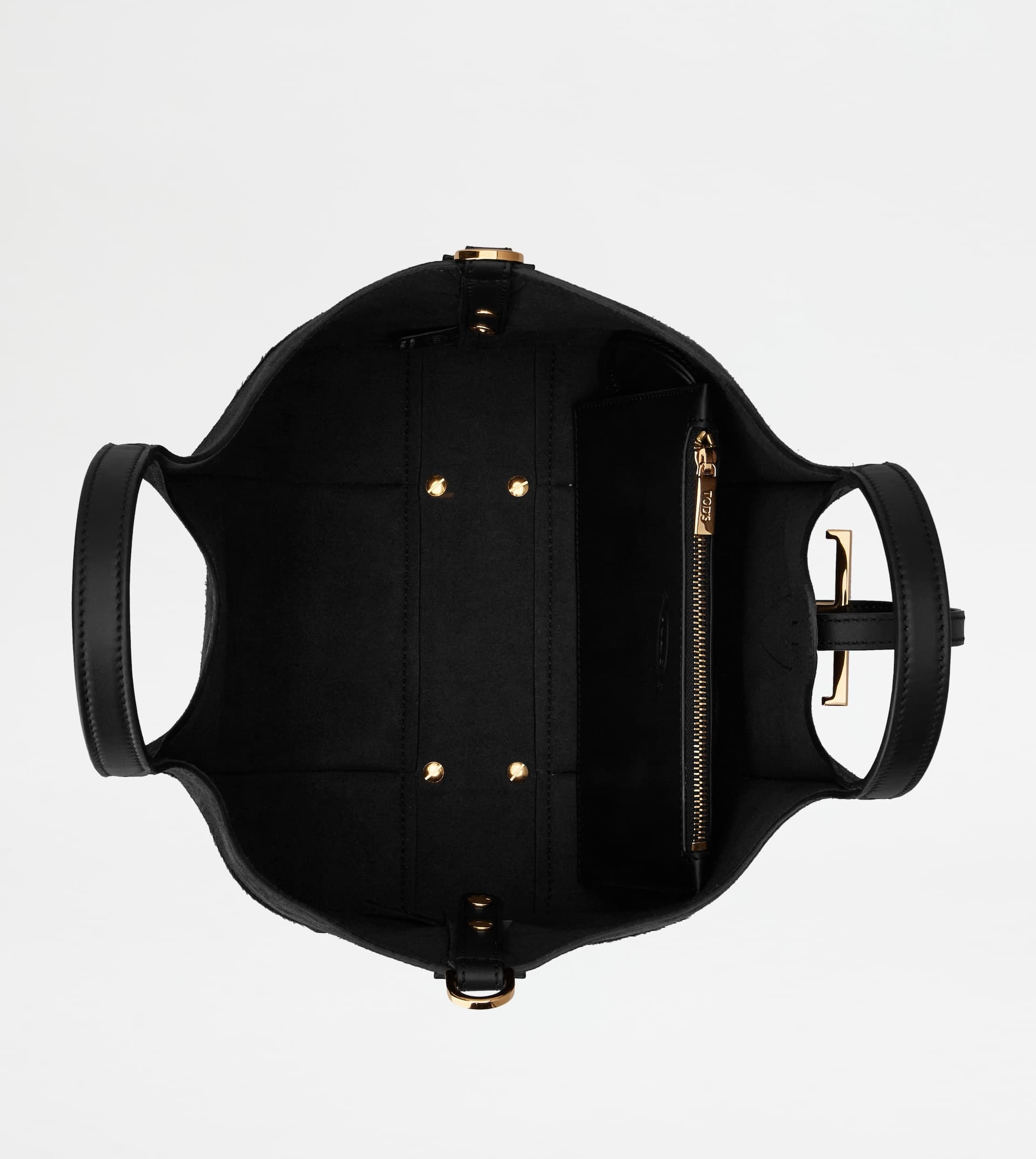 T TIMELESS SHOPPING BAG IN LEATHER MINI - BLACK - 4