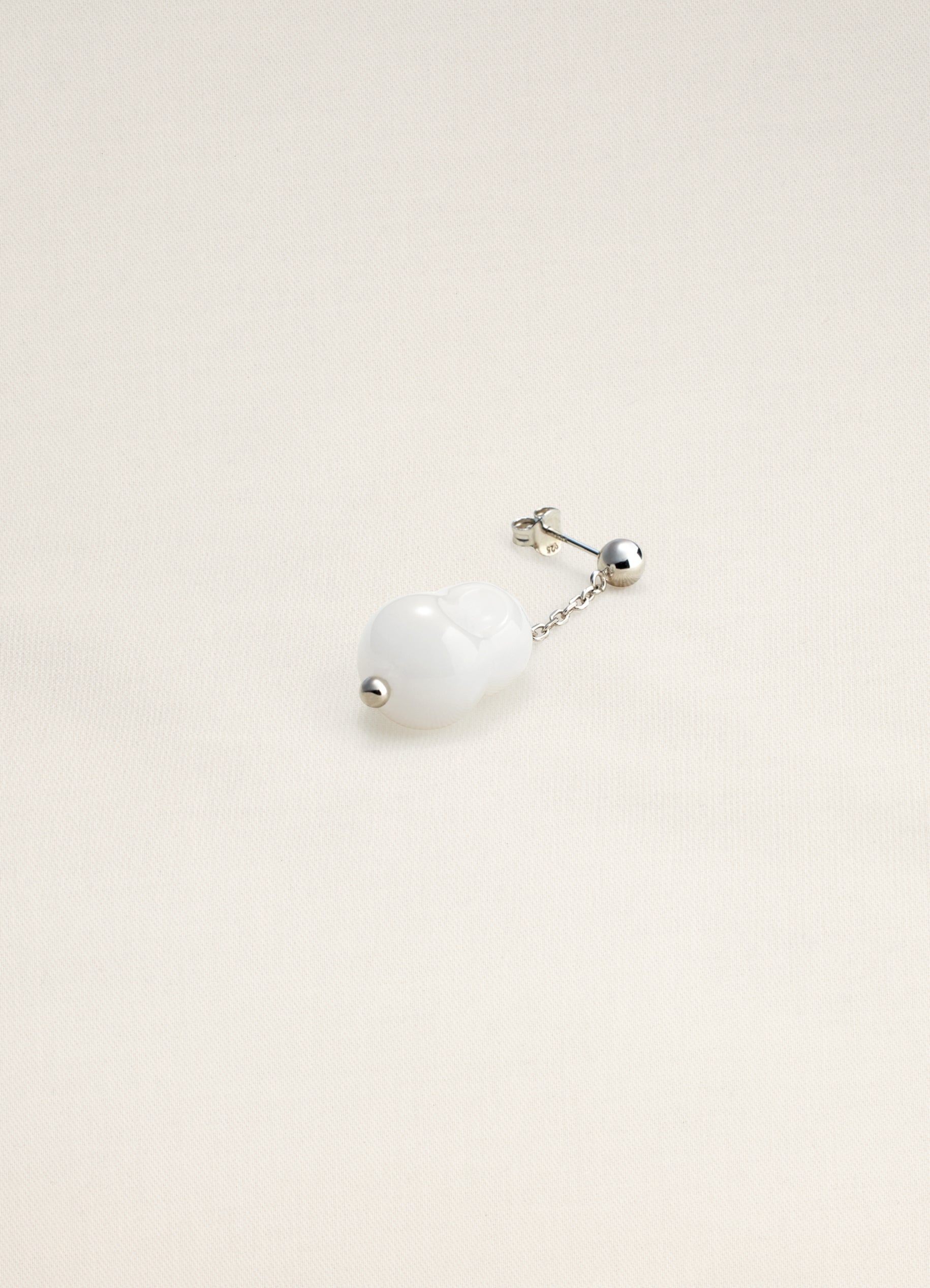 SINGLE CARVED STONE EARRING - 2