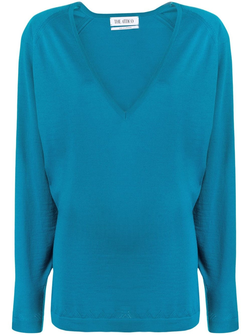 plunge V-neck jumper - 1