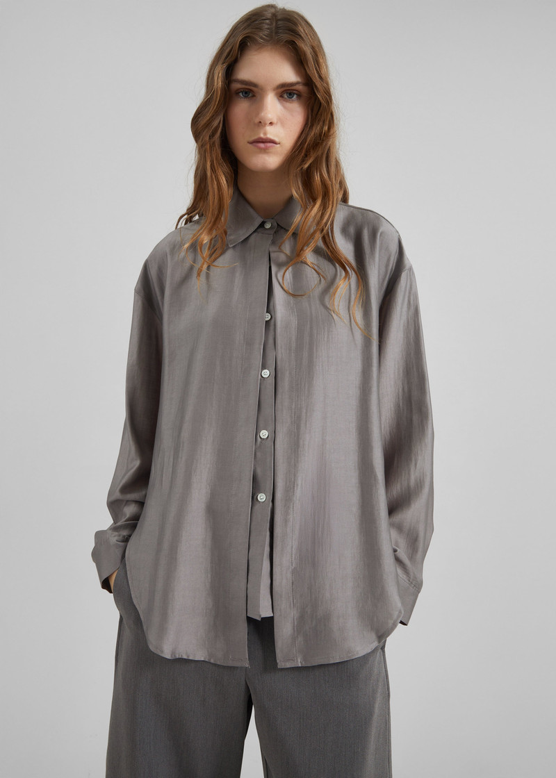 Roanne Fluid Double Shirt - Steel Grey 5
