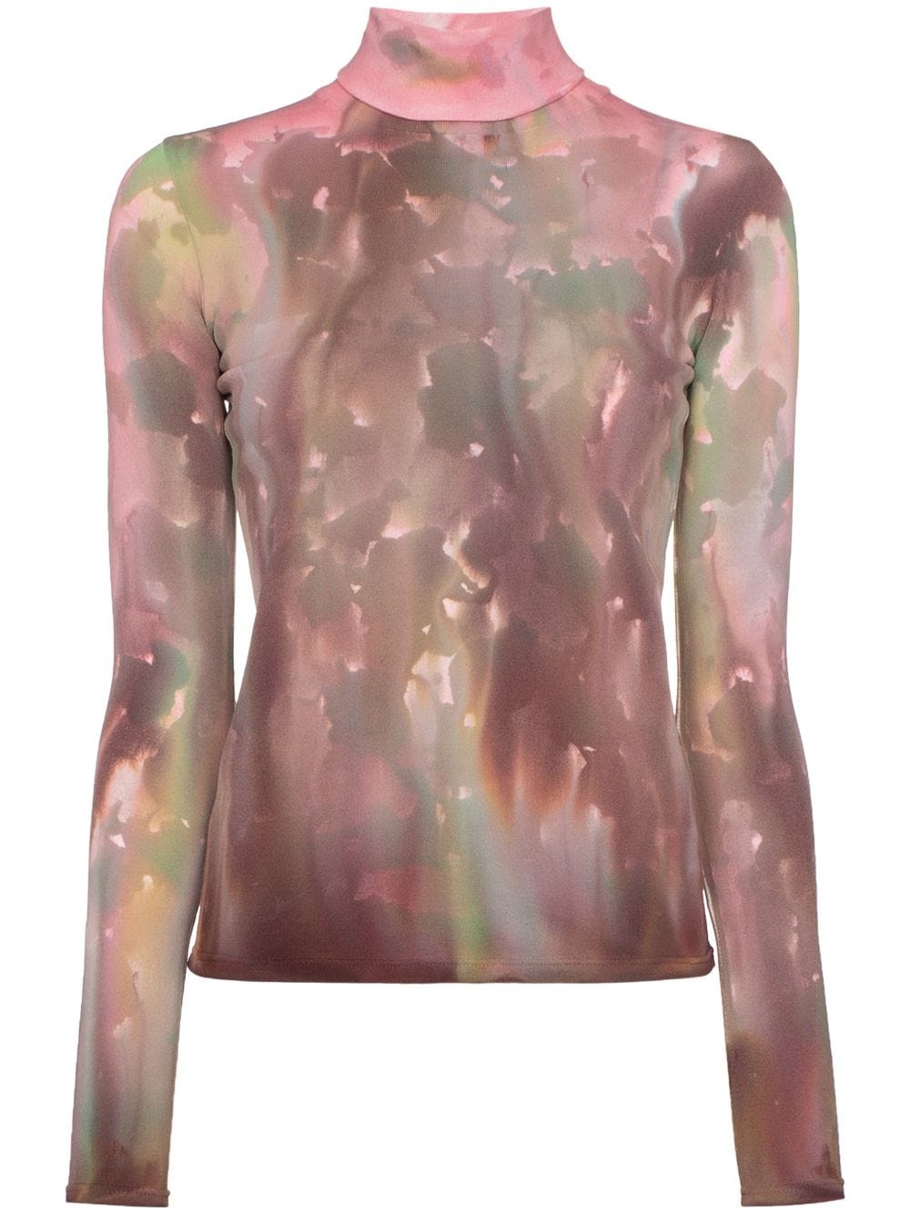 tie-dye roll neck top - 1