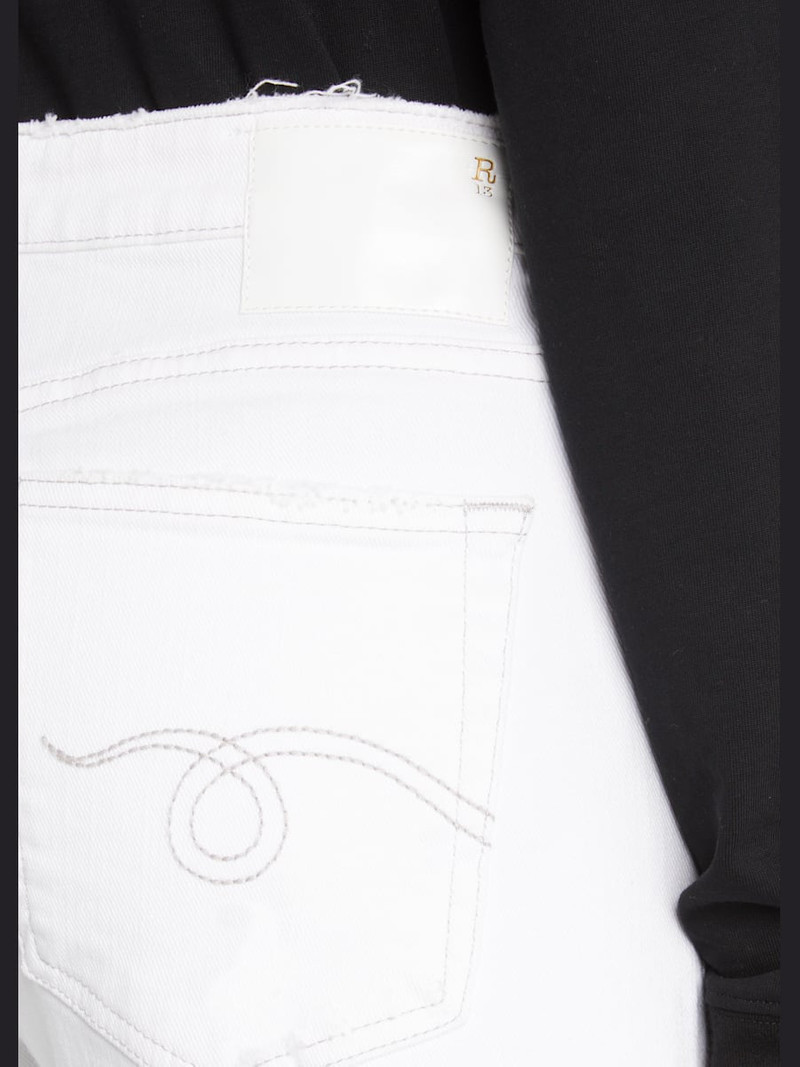 R13 Boy Straight Cropped Frayed Hem Jeans outlook