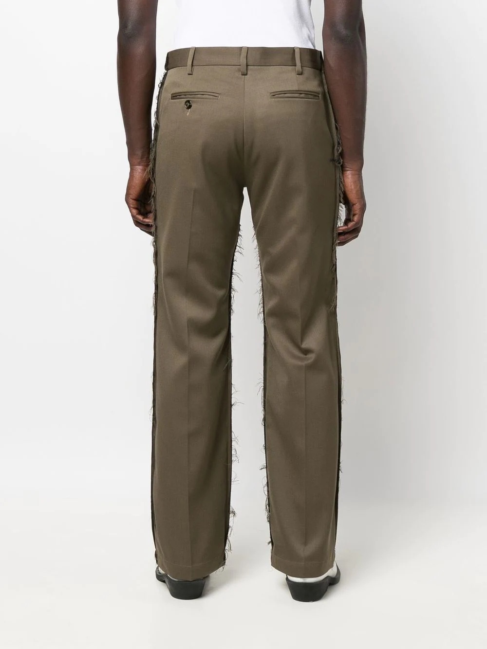 raw-cut edge detail trousers - 4