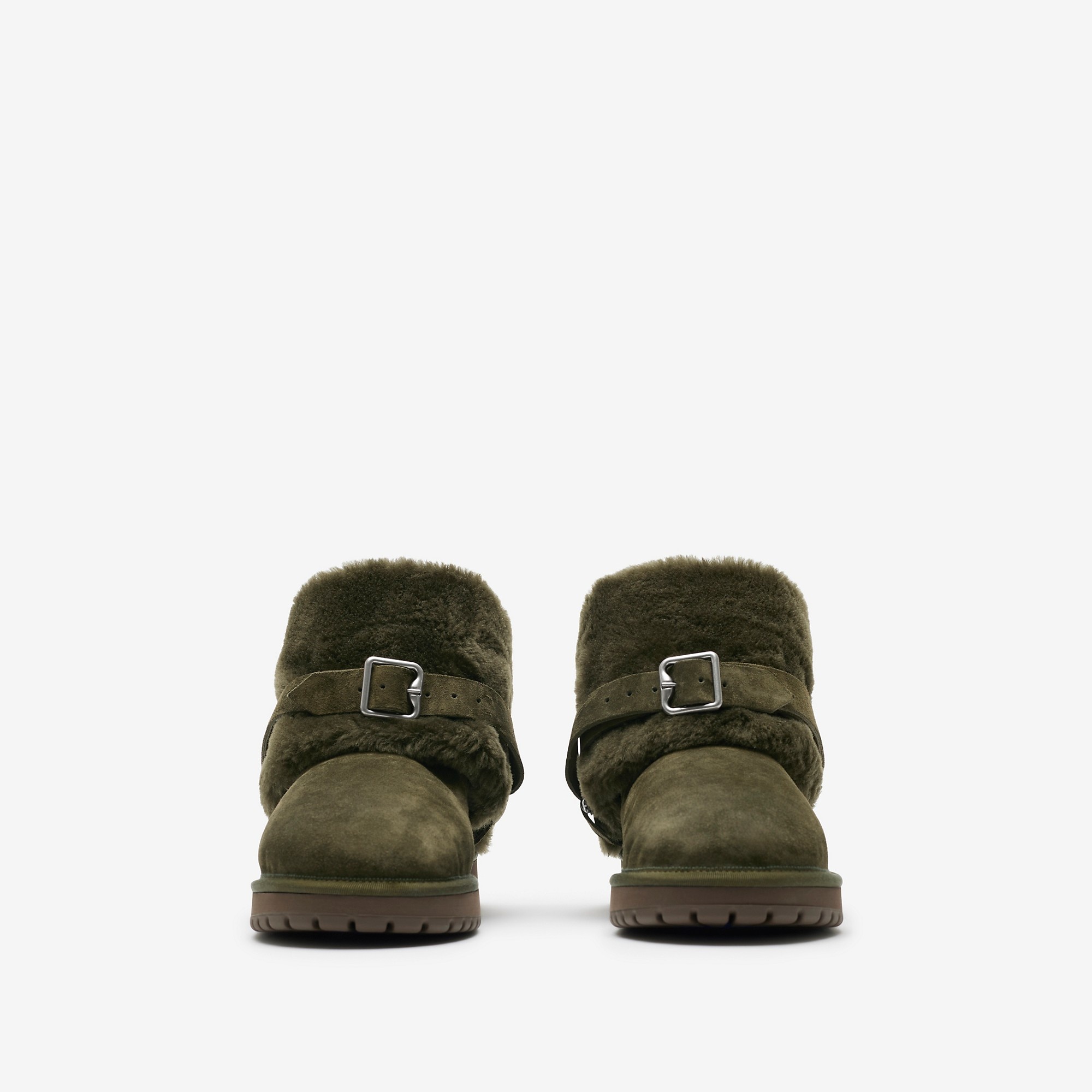 Suede and Shearling Chubby Boots - 3