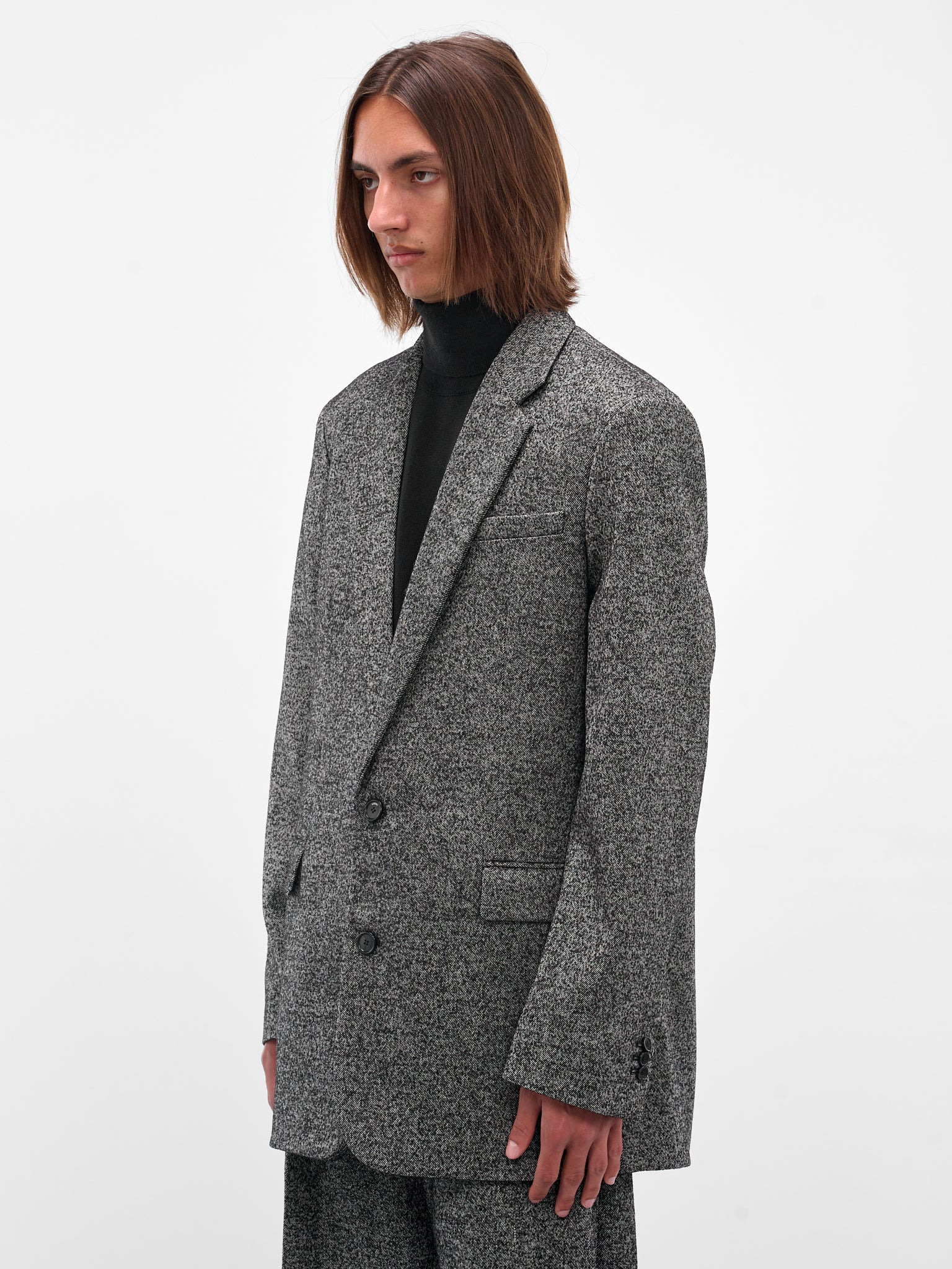 Gray Twill Oversized Blazer - 2