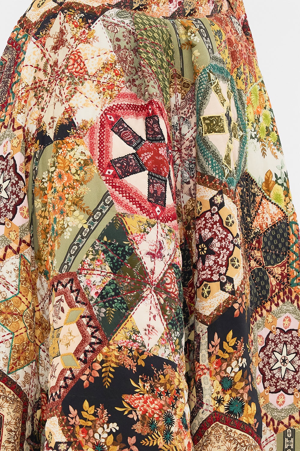 REVERSIBLE EMBROIDERED QUILTED WRAP SKIRT - 6