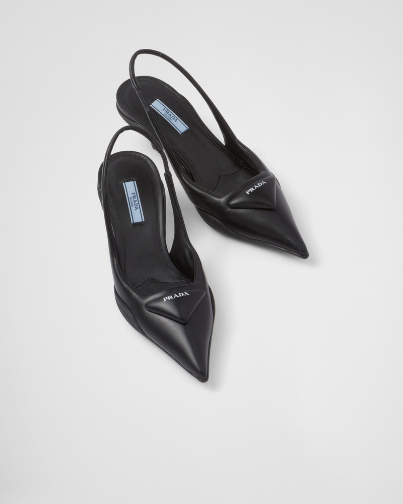 Soft padded leather slingback pumps 4