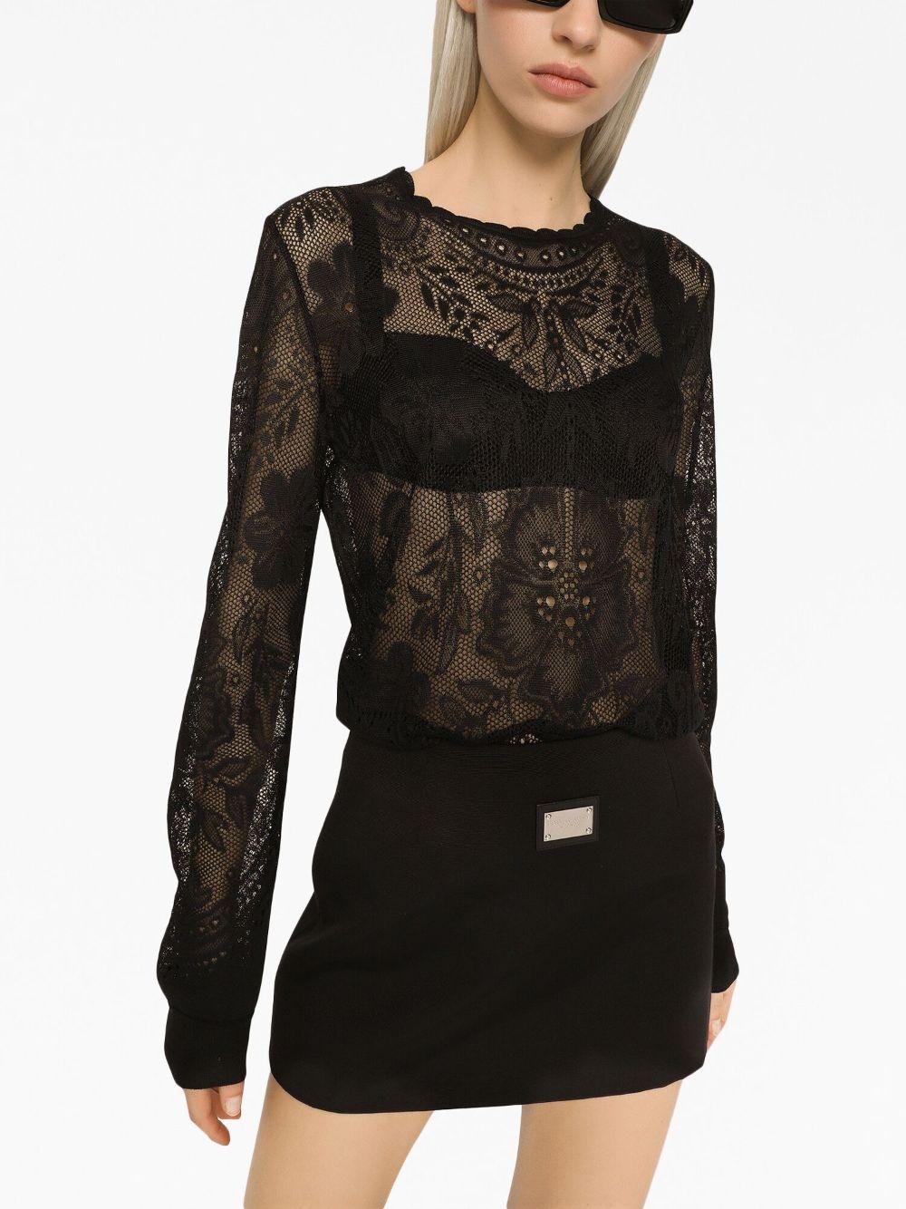 logo-plaque high-waisted miniskirt - 5