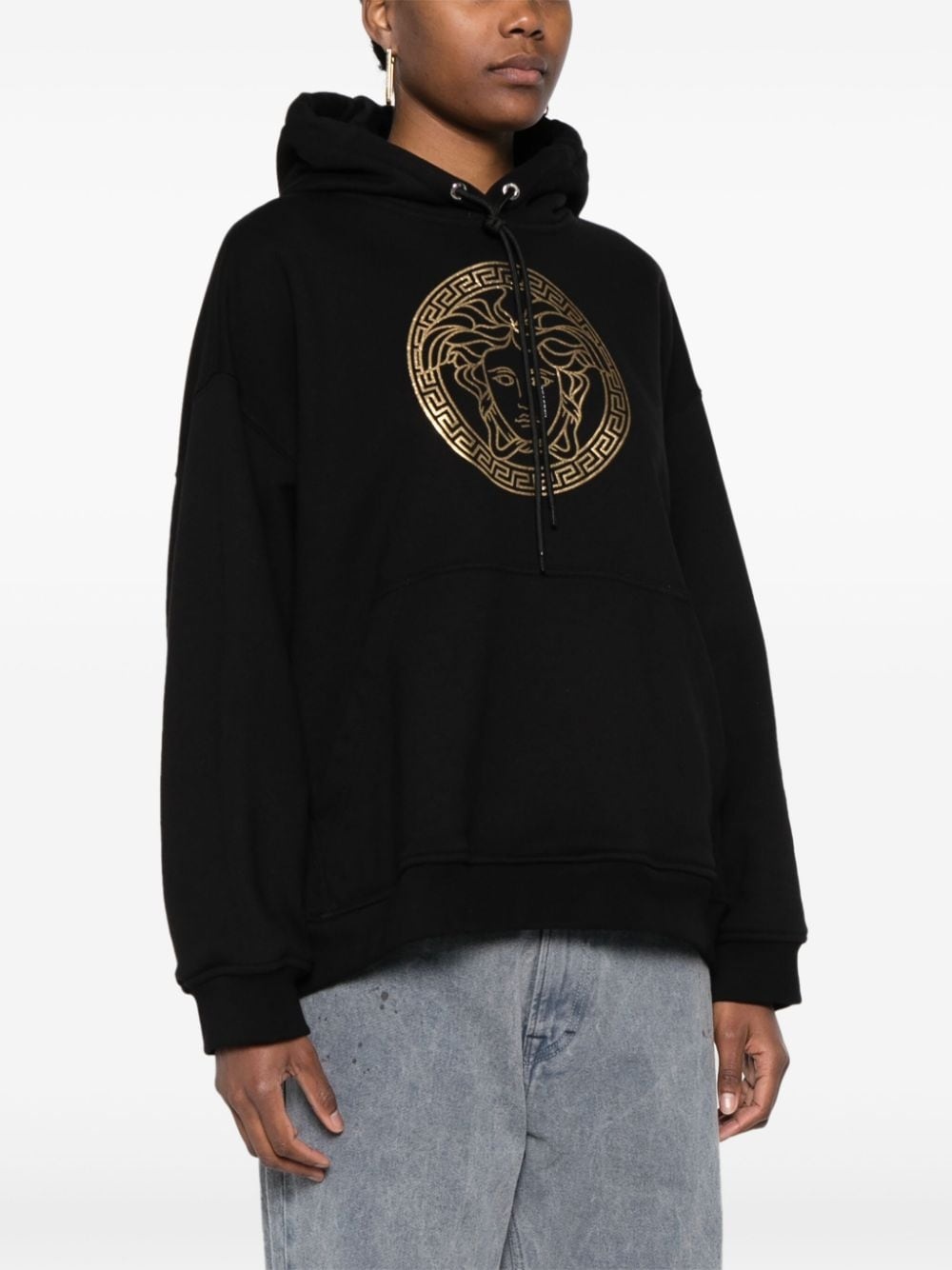 Medusa-print cotton hoodie - 3